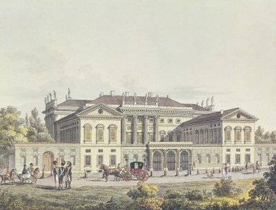 Uitzicht op de Villa Reale in de openbare tuinen, Milaan, Italië door Unbekannt Unbekannt