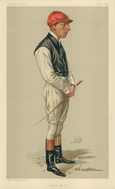 Fred Webb, 10 augustus 1889, Vanity Fair cartoon door Liborio Prosperi