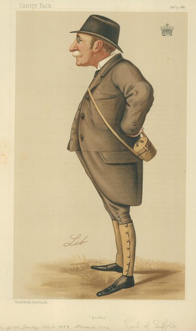 De Graaf van Suffolk en Berkshire, Dover, 31 december 1887, Vanity Fair cartoon door Liborio Prosperi