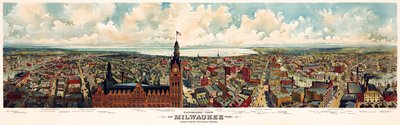 Panoramisch uitzicht op Milwaukee, Wis. Vanaf de toren van het stadhuis door Library of Congress