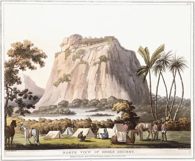Noordelijk uitzicht op Shole Ghurry, 1805 door Lieutenant James Hunter
