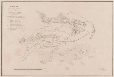 Schets van het Fort van Ghuznee. Veroverd op 23 juli 1839 door Lieutenant Thomas (after) Wingate