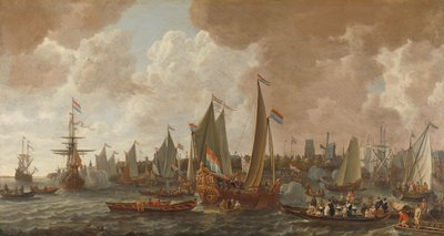 Aankomst van Karel II, Koning van Engeland, in Rotterdam, 24 mei 1660 door Lieve Pietersz. Verschuier