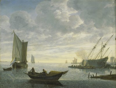 Het breeuwen van een schip door Lieve Pietersz. Verschuier