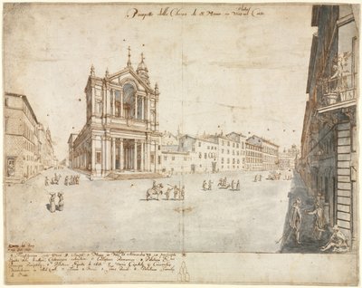 Achttien Zichten van Rome: Santa Maria in Via Lata door Lievin Cruyl