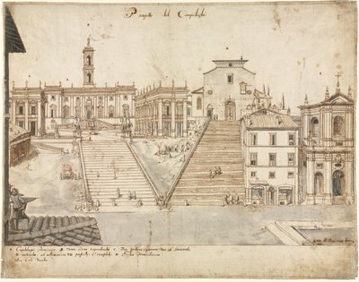 Achttien Zichten van Rome: Het Campidoglio door Lievin Cruyl