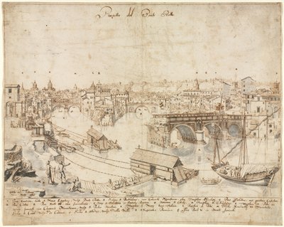 Achttien Zichten van Rome: De Ponte Rotto door Lievin Cruyl