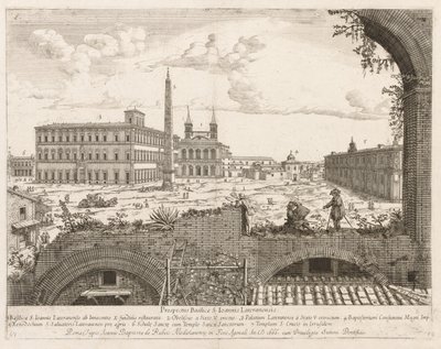 S. Giovanni in Laterano uit Prospectus Locurum Urbis Romae Insignium, 1666 door Lievin Cruyl