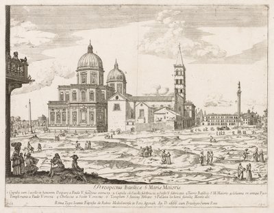 Santa Maria Maggiore uit "Prospectus Locurum Urbis Romae Insign[ium]" door Lievin Cruyl