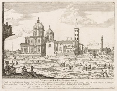 Santa Maria Maggiore uit Prospectus Locurum Urbis Romae Insignium, 1666 door Lievin Cruyl