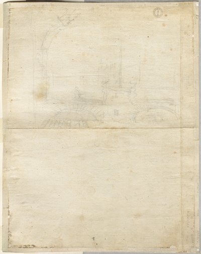 Schets voor San Giovanni in Laterano (verso) door Lievin Cruyl