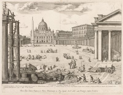 Sint-Pietersbasiliek uit "Prospectus Locurum Urbis Romae Insign[ium]" door Lievin Cruyl