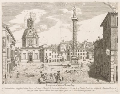 Zuil van Trajanus uit "Prospectus Locurum Urbis Romae Insign[ium]" door Lievin Cruyl