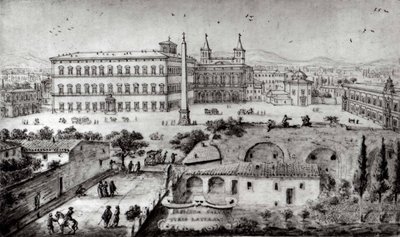 Uitzicht op Lateranen, Rome, 1672-73 door Lievin Cruyl