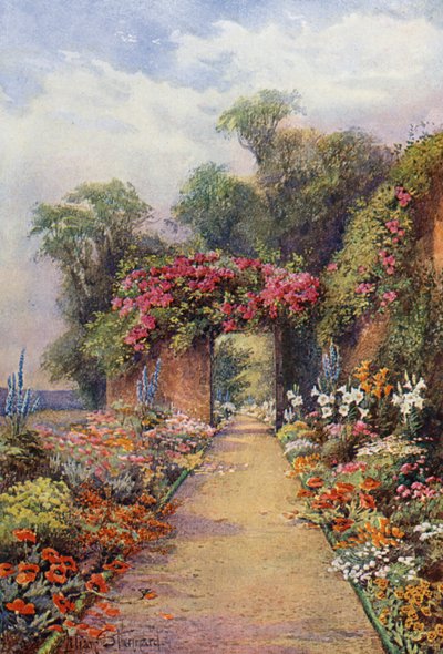 "Een zomeravond" (kleurenlitho) door Lilian Stannard