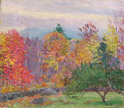 Landschap in Hancock, New Hampshire, oktober 1923 door Lilla Cabot Perry