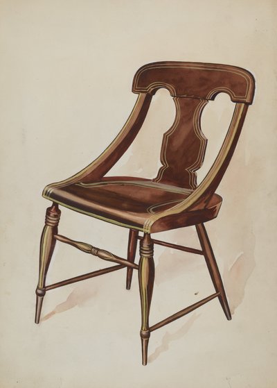 Stoel geschilderd, ca. 1937 door Lillian Causey