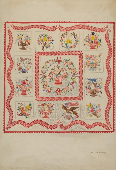 Quilt, ca. 1936 door Lillian Causey