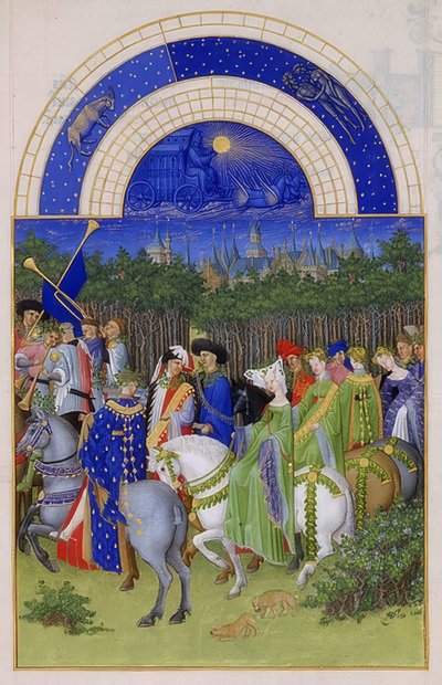 Mei (Getijdenboek van de Hertog van Berry) door Limbourg Brothers