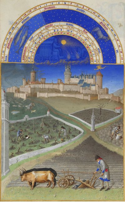 Maart Les Très Riches Heures du duc de Berry, 1412-1416 door Limbourg Brothers