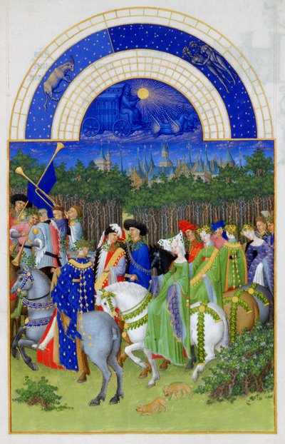 Mei Les Très Riches Heures du duc de Berry, 1412-1416 door Limbourg Brothers