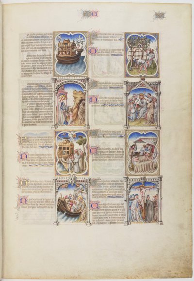 Bijbel Moralisée, Leven van Noach, folio 5r door Limbourg Brothers