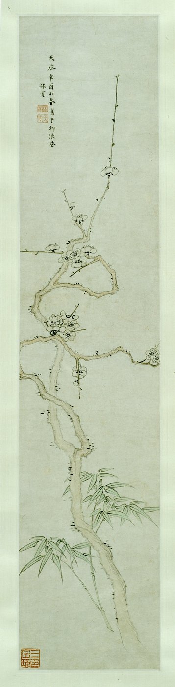 Prunus en bamboe door Lin Xue