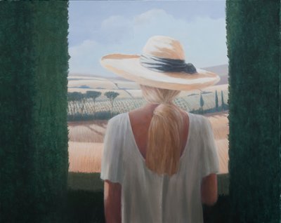 Meisje, rugaanzicht, Toscane, 2012 door Lincoln Seligman