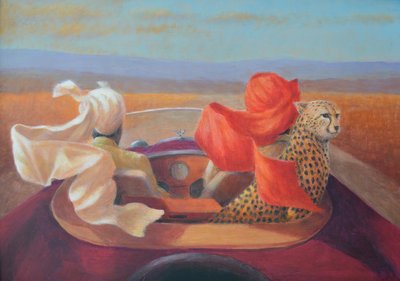 Op de weg, tulbanden + cheetah door Lincoln Seligman