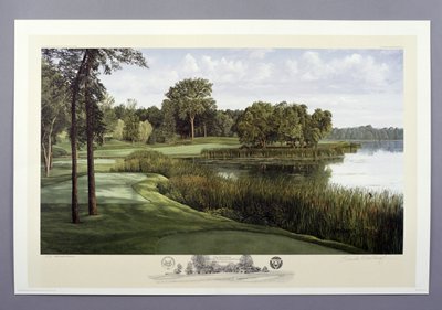 16e hole, Hazeltine National Golf Club, Chaska, Minnesota, VS, 1991 door Linda Hartough