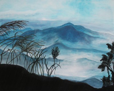 Bergpanorama met avondstemming door Lindhaus