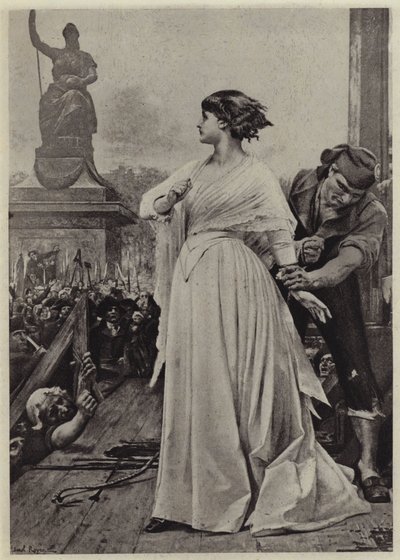 Madame Roland op het schavot door Lionel (after) Royer