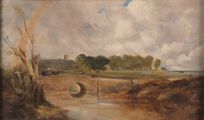 Een Regenboog - Uitzicht op de Stour door Lionel Constable
