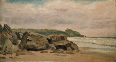 Uitzicht richting Rame Head, Cornwall, 1850 door Lionel Constable