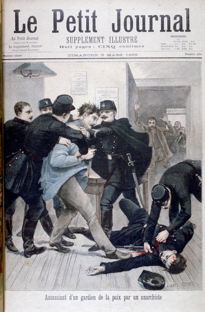 Moord op een politieman door een anarchist, 1895 door Lionel Noel Royer