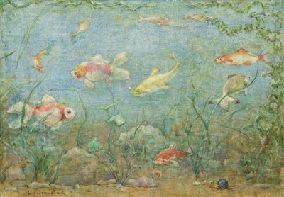 Onderwaterscène door Lionel Townsend Crawshaw