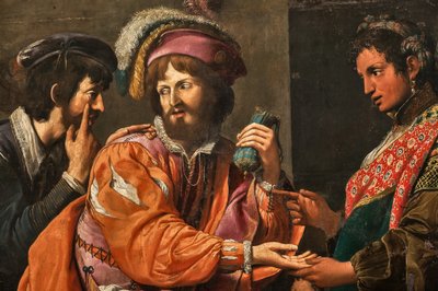 Buona Ventura (detail) door Lionello Spada