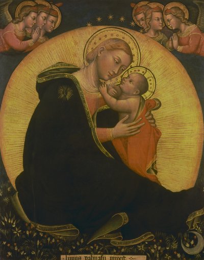 De Madonna van Nederigheid, 1390-1400 door Lippo di Dalmasio