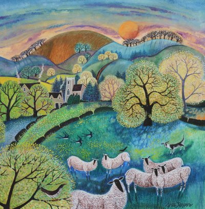 Grazende schapen, 2021 door Lisa Graa Jensen