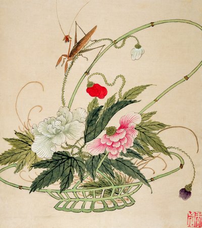 Een van een Serie Schilderijen van Bloemen en Insecten, eind 19e eeuw door Liu Hua