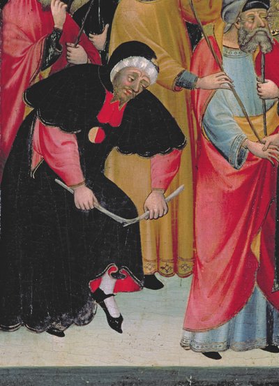 Joodse Barcelonezen, detail van het Altaarstuk van de Maagd en Sint Joris, c.1390-1400 door Lluís Borrassà