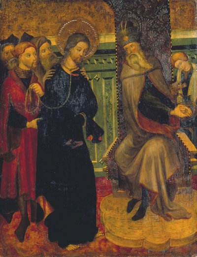 Christus voor Pilatus, ca. 1420-1425 door Lluís Borrassà