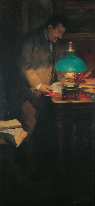 Portret van de Kunstcriticus en Schrijver Raimon Casellas door Lluís Graner