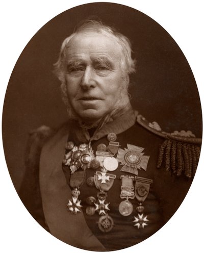 Admiraal Sir Sydney Colpoys Dacres, gouverneur van Greenwich Hospital, 1883 door Lock and Whitfield