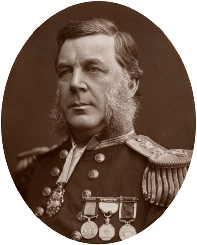 Kapitein Bedford Clapperton Trevelyan Pim, Britse marineofficier, 1883 door Lock and Whitfield
