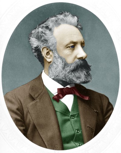 Jules Verne (1828-1905) Franse romanschrijver, hier in 1877 door Lock and Whitfield