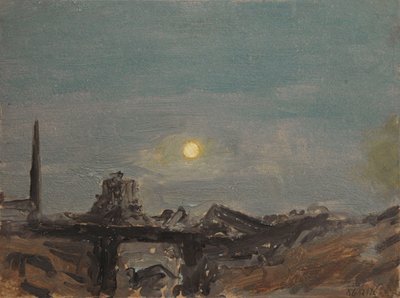 Volle Maan Boven Luxor Ruïnes, Aan de Nijl door Lockwood de Forest