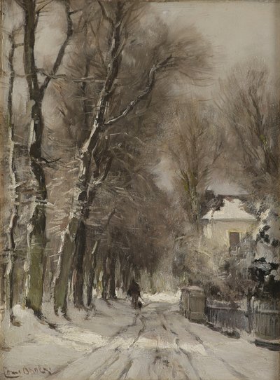 Een met sneeuw bedekte pad in de winter door Lodewijk Frederik Hendrik (1850 1936) Apol