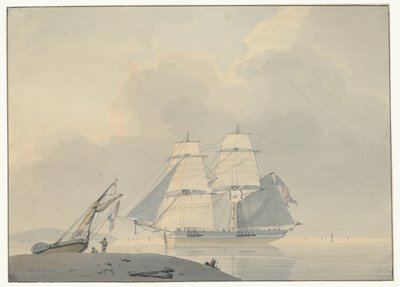 Zeilschip in stil water door Lodewijk Gilles Haccou