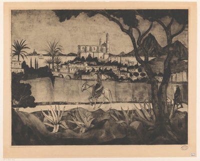 Bastia op Corsica door Lodewijk Schelfhout (signed by artist)